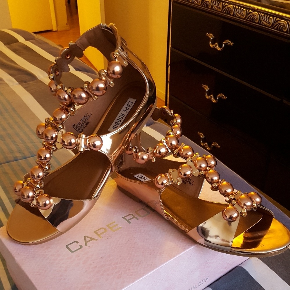 Metalic Rose Gold Sandals